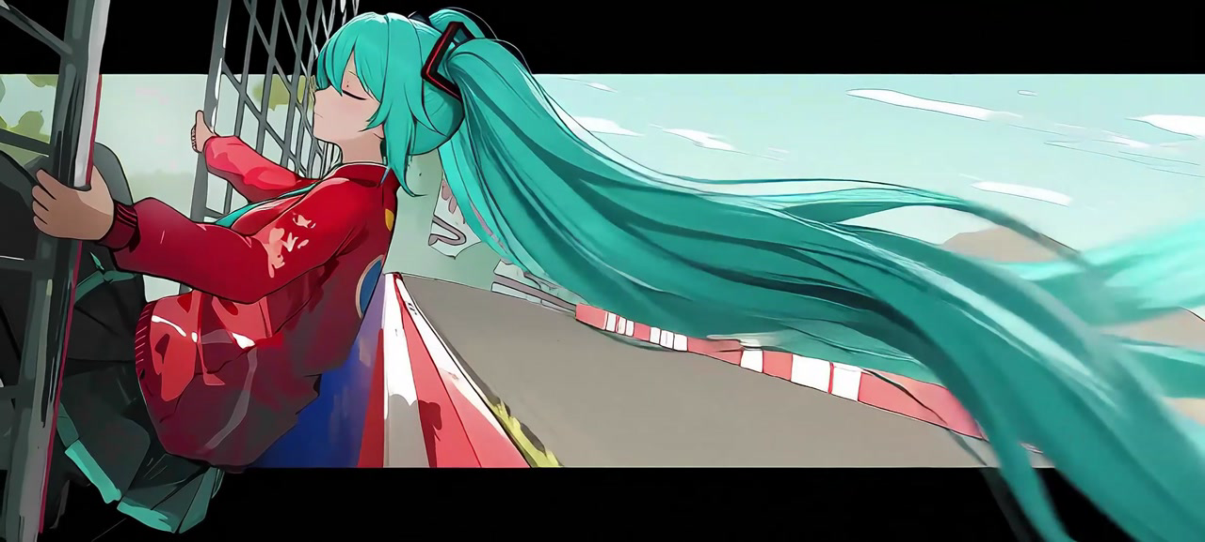 简·列车旁的蓝发少女3D