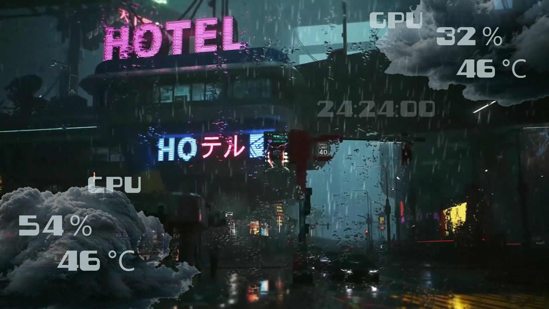 窗外雨夜